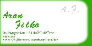 aron filko business card